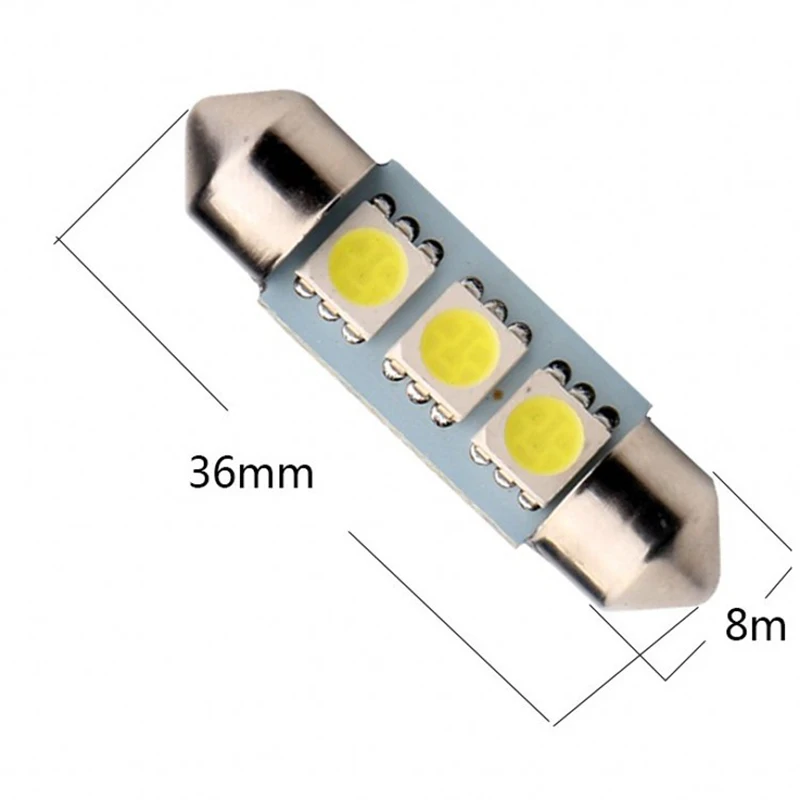 Светодиодная лампа для автомобиля C5W 5050 3 Smd 3Smd 31 мм 36 39 41 Dc 12 В | Автомобили и