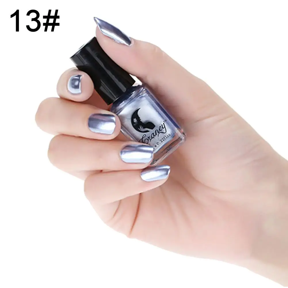 Glitter Metallic Nail Polish Mirror Effect Chrome Varnish Lacquer Manicure Mental Flash Base Art Solid Color Glue | Красота и