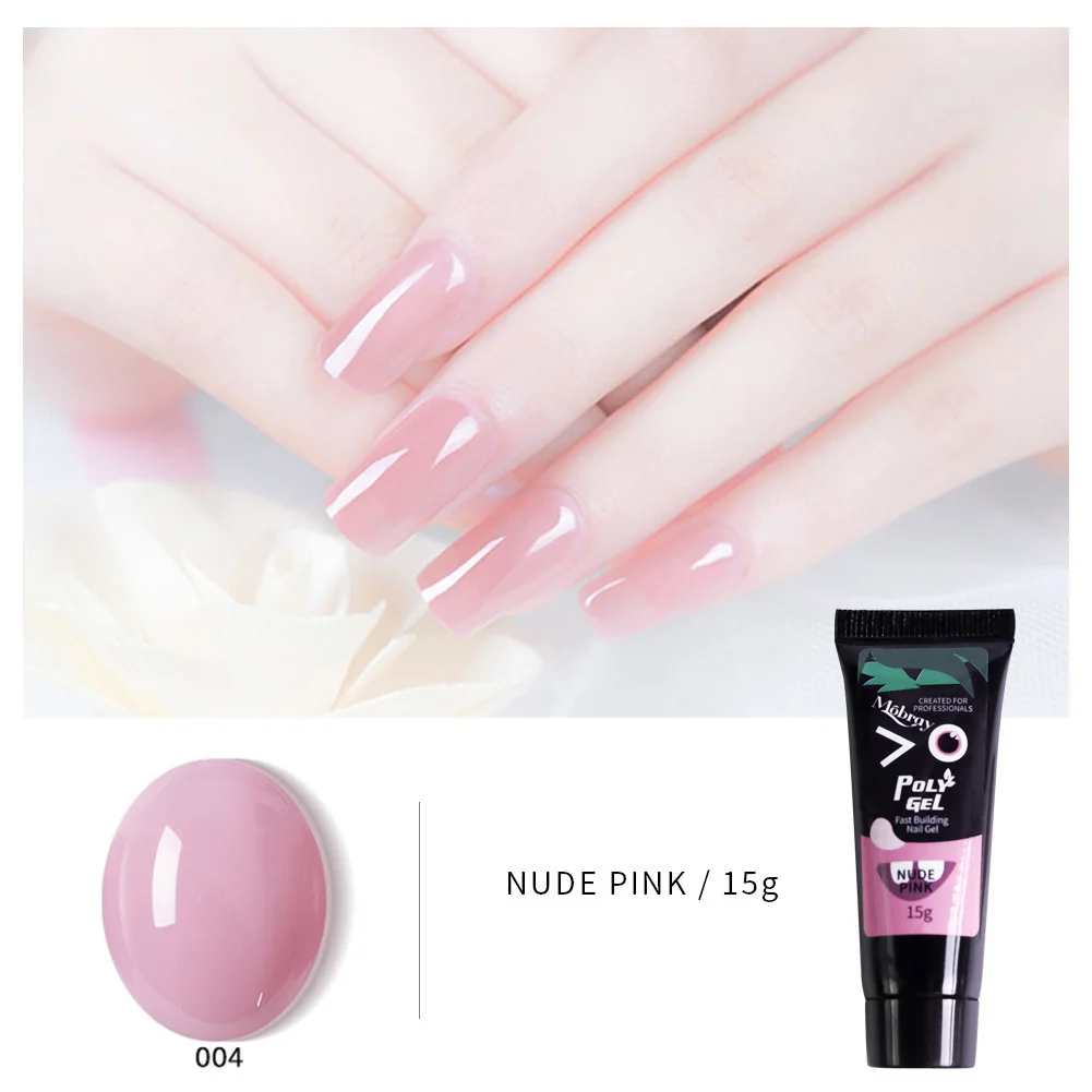 15ml 004 Nude Pink Профессиональный гель для наращивания ногтей лак для ногтей УФ-гель для ногтей строительные гели маникюрные инструменты наборы полигель набор - Цвет: 15ml 004 Nude Pink