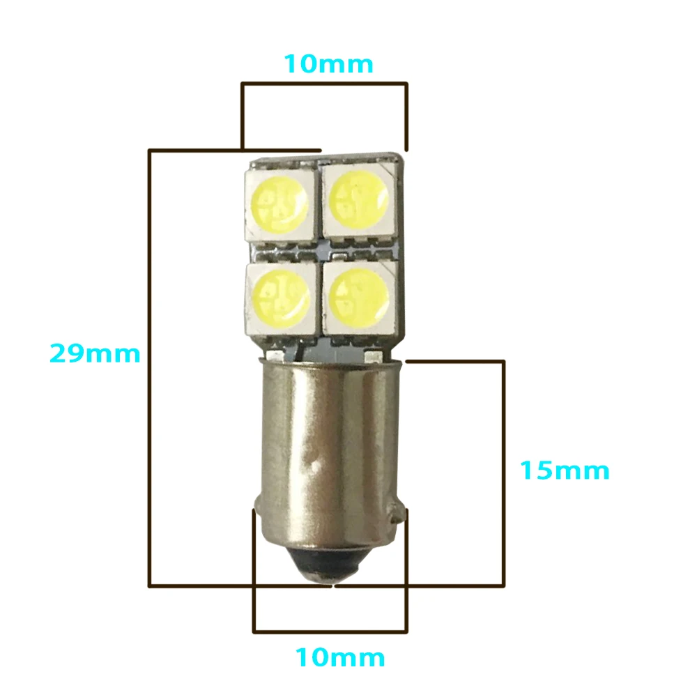 Автомобильный авто светодиодный BA9S canbus T4W W5W Canbus 4 5050 smd ba9s H6W T11 светильник без