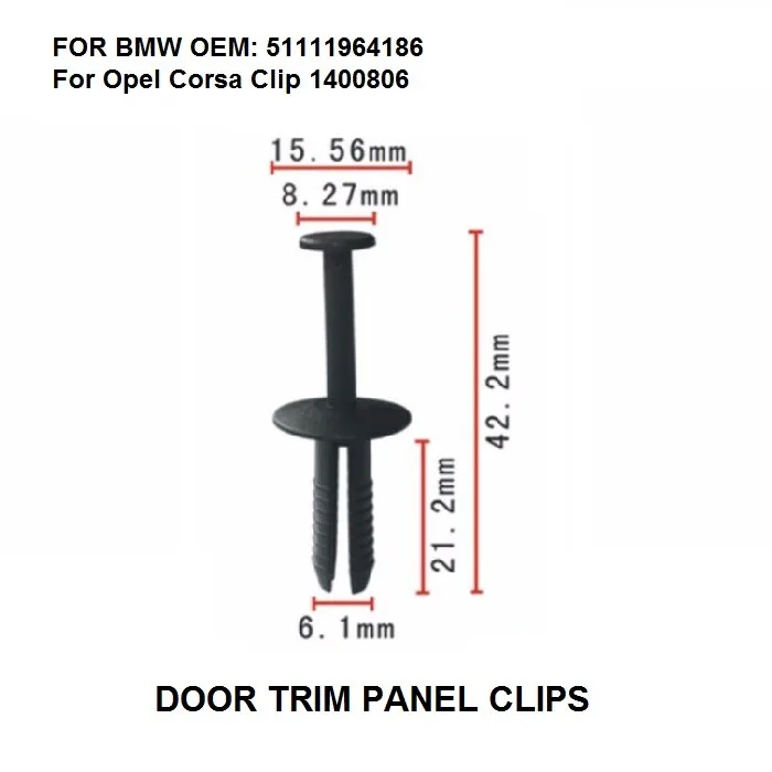 

10X Rivets bumper to Boost FOR BMW OEM: 51111964186 For Opel Corsa Clip 1400806