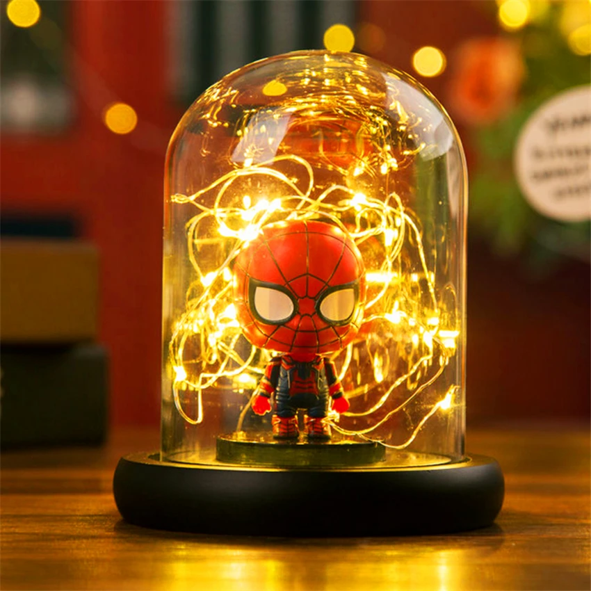Светодиодный светильник в виде героя паука Marvel, супержелезный человек, Халк, Дэдпул, светодиодный светильник, ночник, многоцветный, Рождественский Декор, Детские Подарочные игрушки