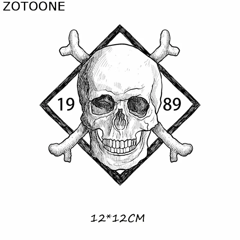 Нашивки ZOTOONE в стиле панк с черепом и крыльями для одежды Термотрансферная