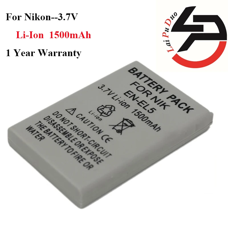 Высококачественный сменный аккумулятор 1500 мАч для Nikon EN EL5 3700 4200 5200 5900 P100 P3 P4 P5000 P5100