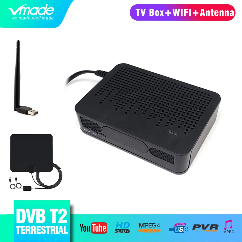 Vmade полностью HD цифровой DVB T2 суши Декодер каналов кабельного телевидения