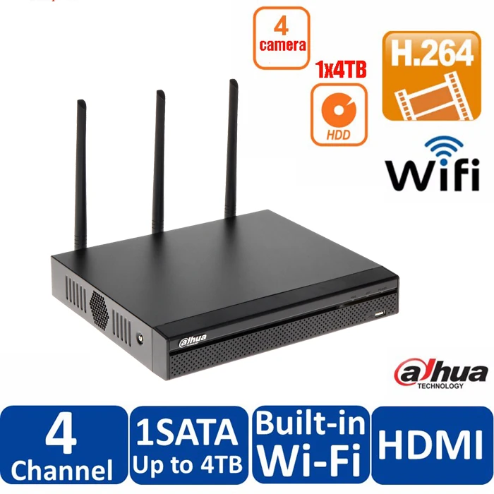 Оригинал Dahua DHI-NVR4104HS-W WI-FI P2P сеть NVR видео Регистраторы Беспроводной DH-NVR4104HS-W для