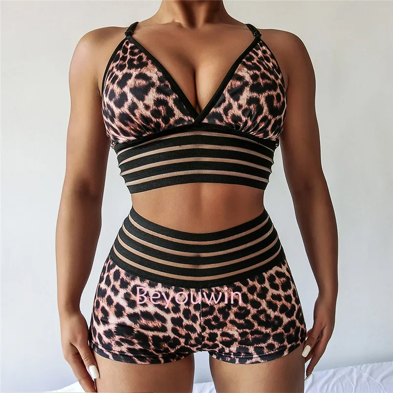 fashion lady shorts hot selling leopard print bra sport for women | Женская одежда
