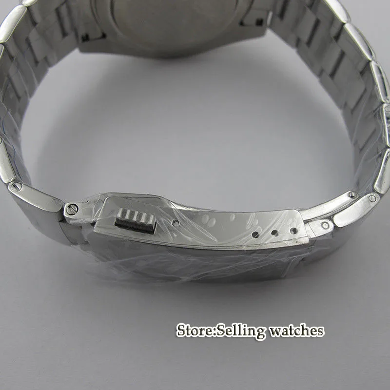 Мужские часы parnis с белым циферблатом сапфировым стеклом вращающаяся