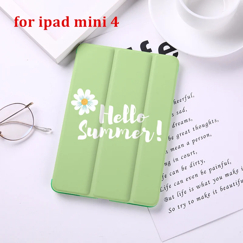 for Mini 4 Окрашенные флип чехол для iPad Mini 5 4 3 2 1 таблетки чехол для iPad Mini 1 2 3 из искусственной кожи крышка задняя крышка - Цвет: for Mini 4