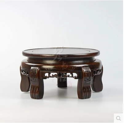 Red wood statues aquarium circular base bonsai Kistler jade vase flower holder a few crafts ornaments ottoman | Дом и сад