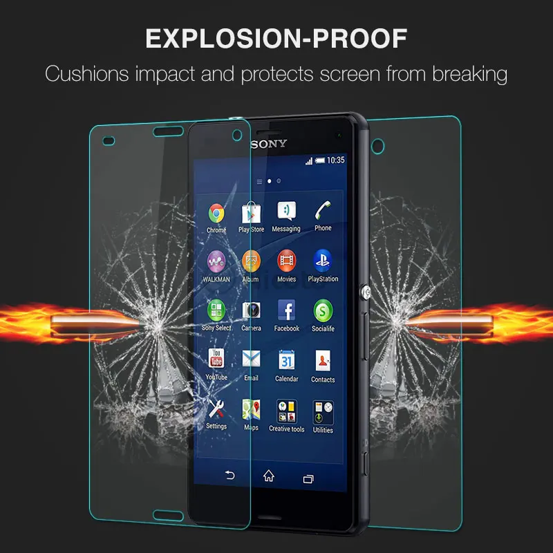 2 шт./лот закаленное стекло для Sony Xperia Z3 Mini Compact D5803 D5833 9H 2.5D защитная пленка |