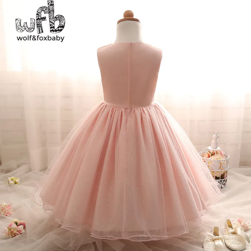 Розничная продажа платье без рукавов для девочек с инкрустацией Сетчатое летнее