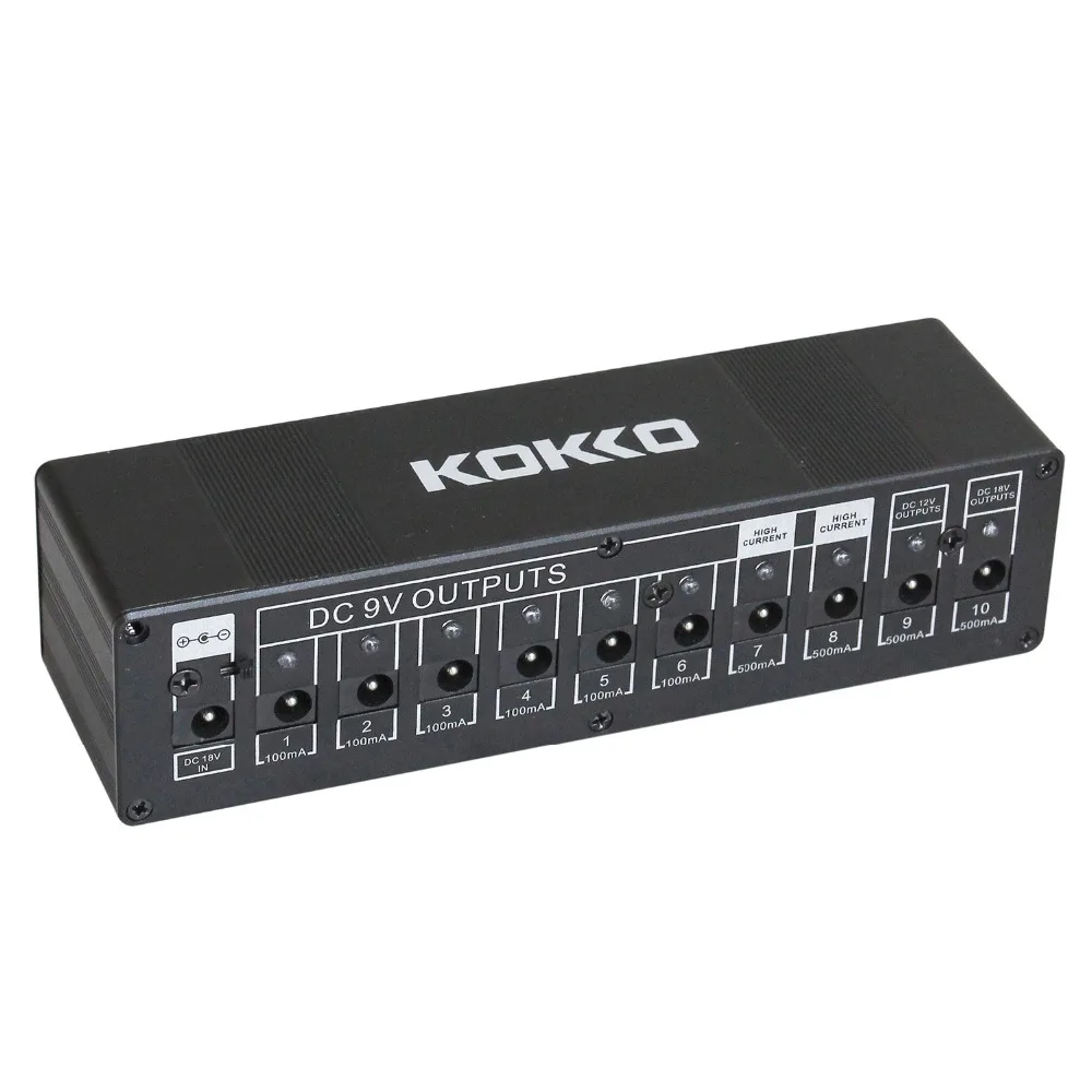 Kokko гитарная педаль блок питания 10 изолированный выход 9 V 12 18 с короткого