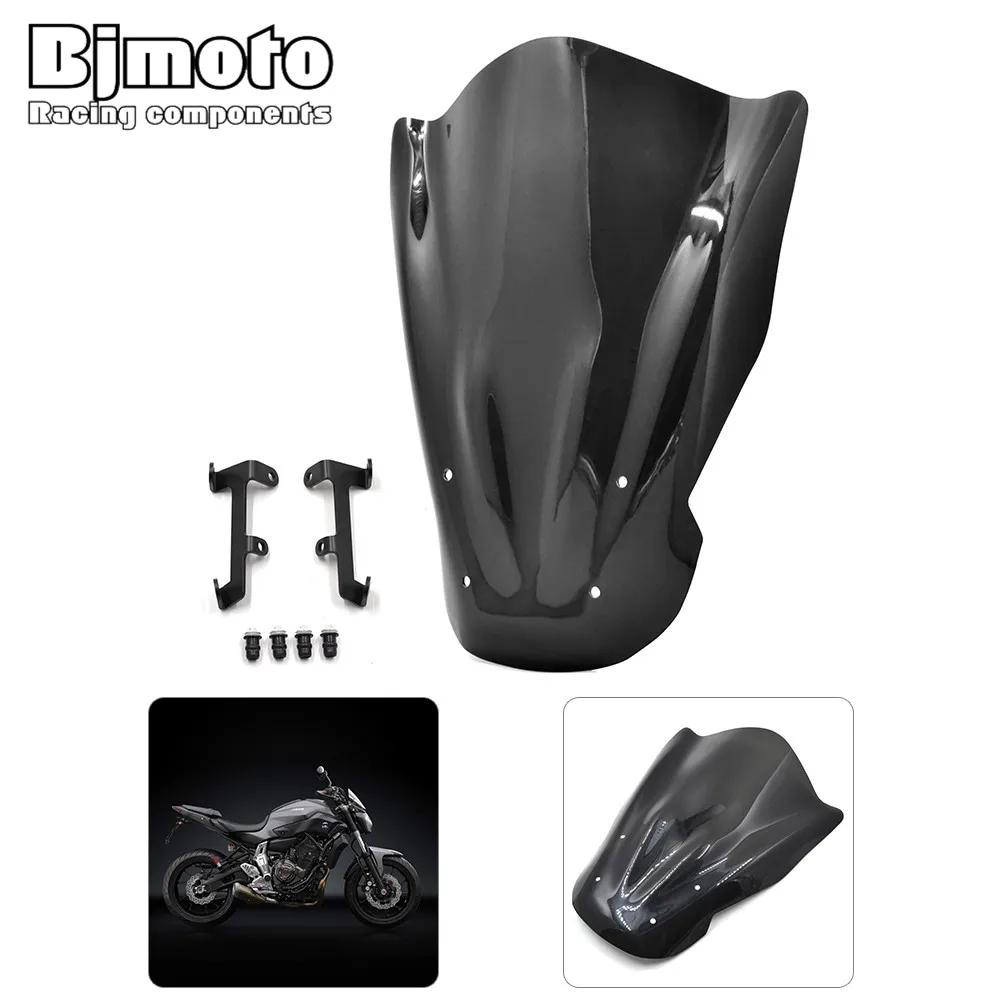 Bjmoto мотоцикл MT07 FZ07 ветровое стекло ветровой дефлектор whidshield для Yamaha MT 07 2013 2018 FZ 2015
