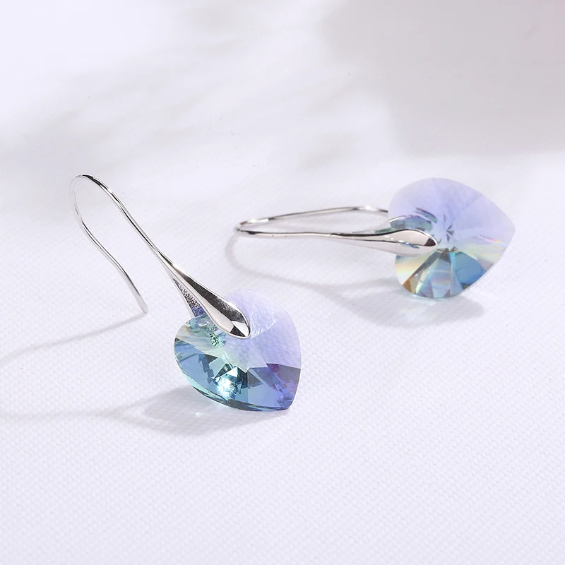 MS Betti, новинка, серьги в виде красного сердца с настоящими кристаллами Swarovski Bijoux, ювелирные изделия с несколькими цветами, опт