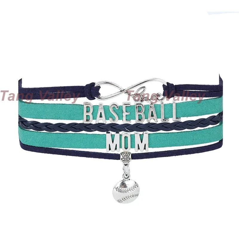Тан VALLEY! Команды Сиэтл Цвета Бейсбол мама бесконечности браслет a070|infinity charm