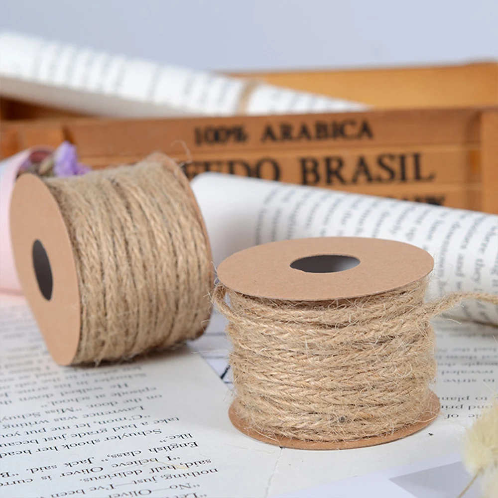 

IBOWS 3mm 10meters/lot Natural Line Cord Woven Trim Tape Roll Rope Hemp Ribbon for DIY Crafts Home Cups Decoration Gift Packet