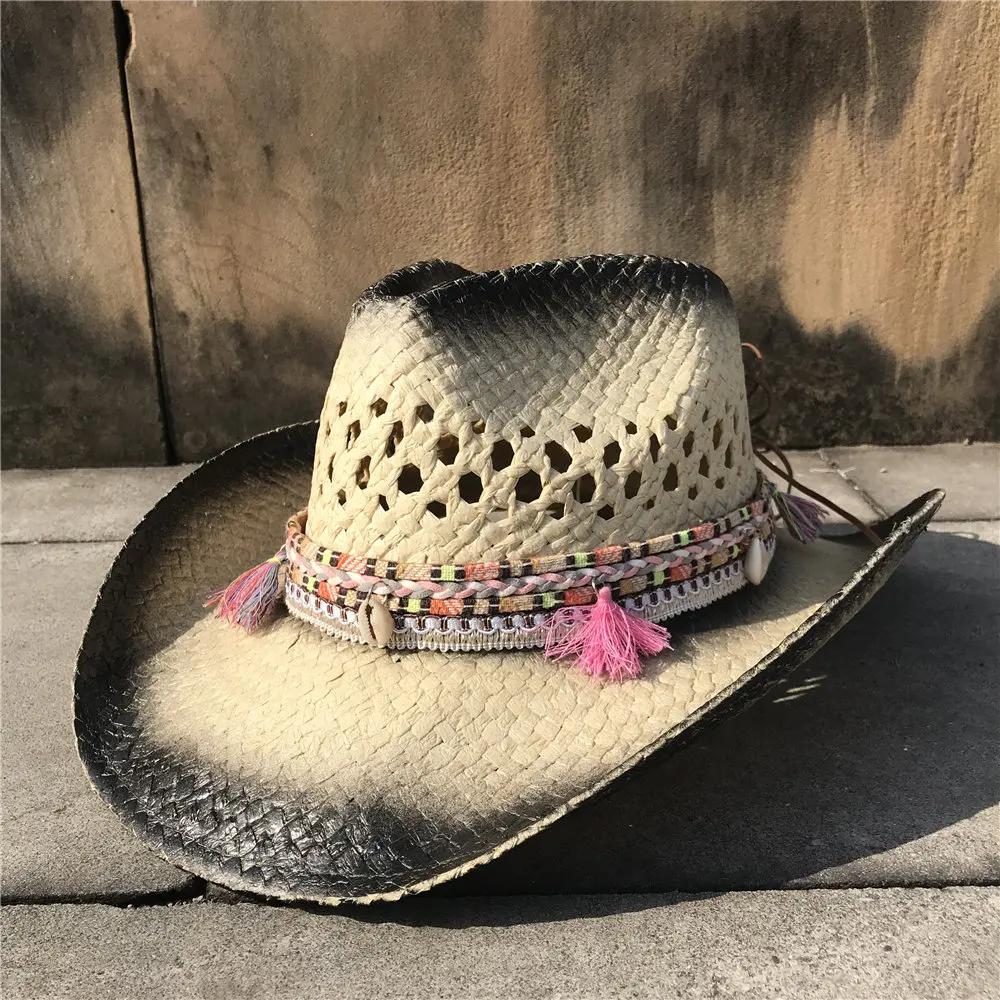 Летняя Женская Ковбойская шляпа с кисточками элегантная женская Sombrero Hombre |
