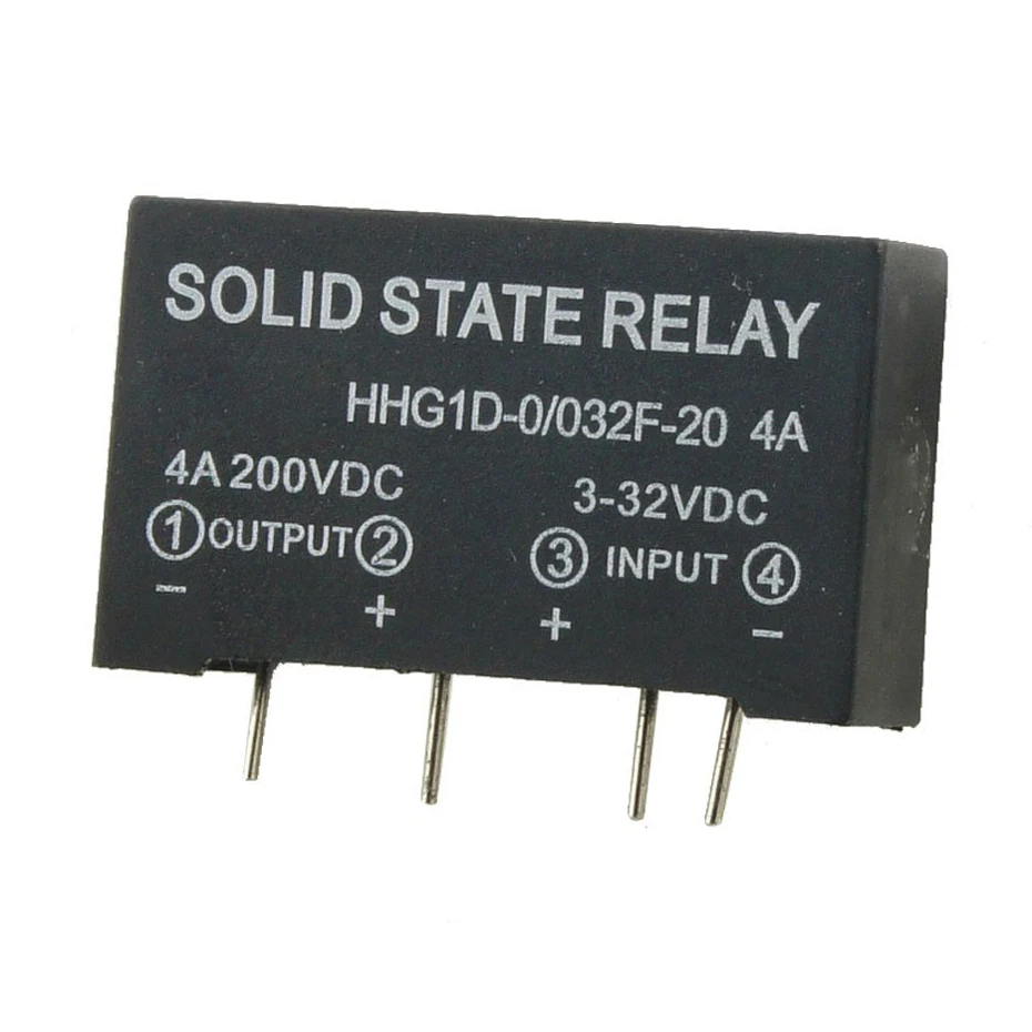 

Input 3-32V DC Output 4A 200V DC 4 Pin PCB Solid State Relay
