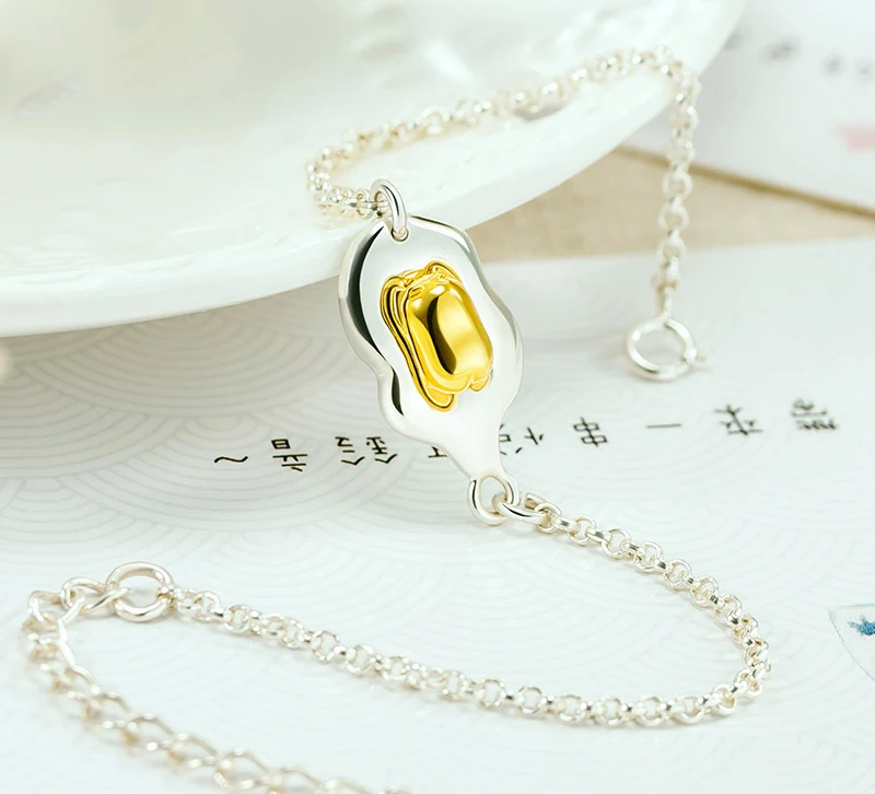 S925 серебро Gudetama браслет кавайи цепочки на руку как подарок Косплэй подруги