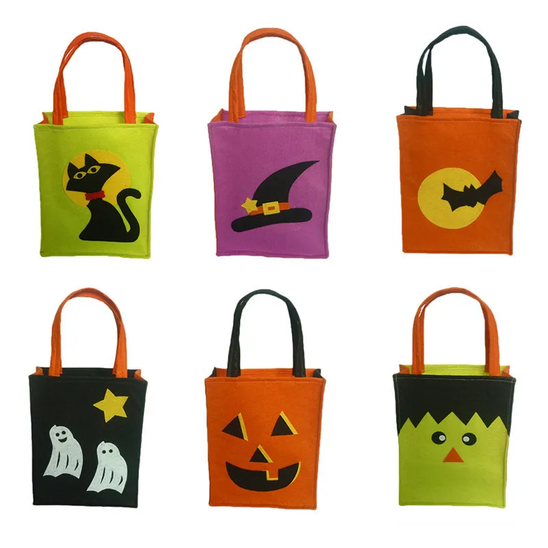 1 шт. конфетные мешки с тыквенным лицом для Хэллоуина трюка или лечения Нетканая