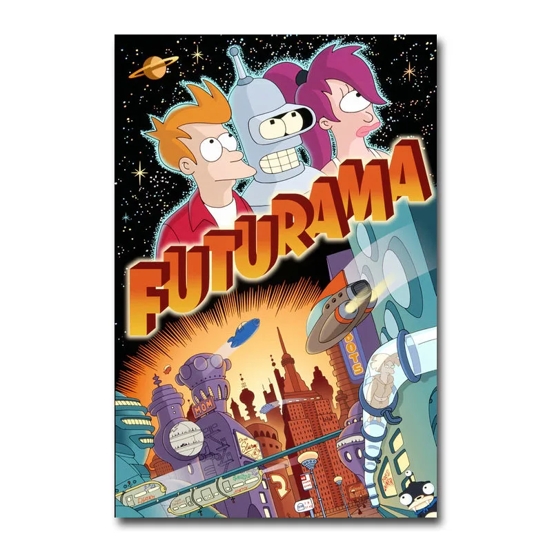 Futurama мультфильм аниме Шелковый плакат стены искусства печать живопись 12x18 24x36 дюймов украшения Картинки обои Декор для гостиной 002