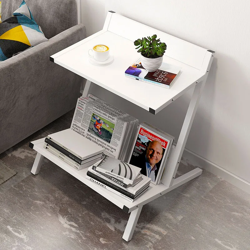 Скандинавский деревянный двухслойный журнальный столик для гостиной диван на
