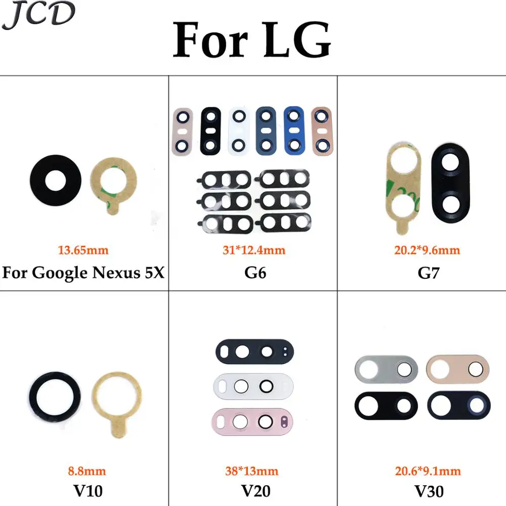 JCD для LG G6 G7 V10 V20 V30 Google Nexus 5 D820 D821 5X задняя камера объектив стеклянная крышка с