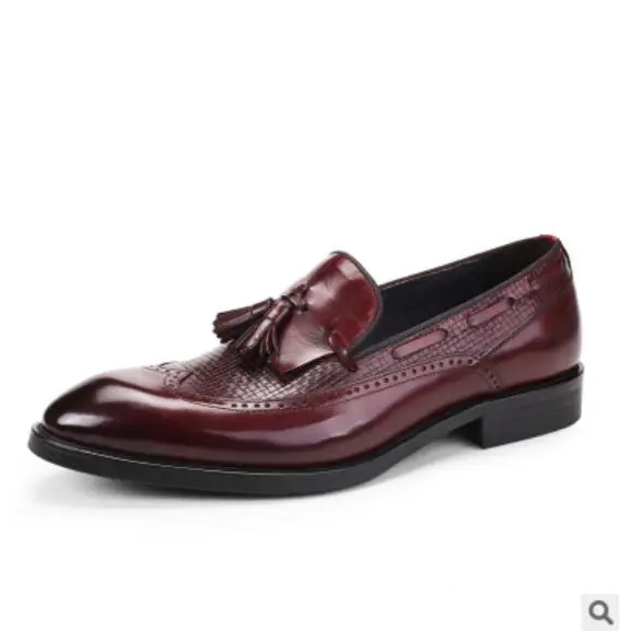 

tassels men dress oxfords shoes 2018 black wine red men italian shoes leather oxfords carved crocodile male oxfords shoes