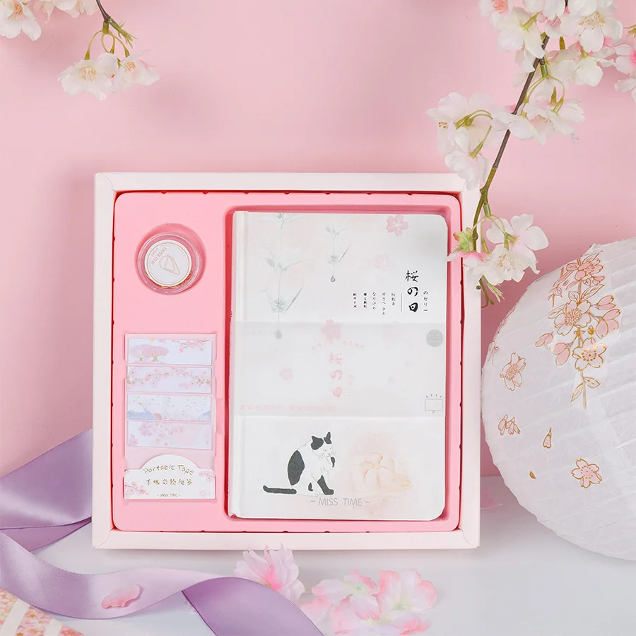 NB00015-6 Книжка-раскраска в твердом переплете, Подарочная коробка, блокнот Sakura, серия, креативная, свежесть, для девочек, карманный, Bullet Journal, подарок на день рождения - Цвет: NB00015-6