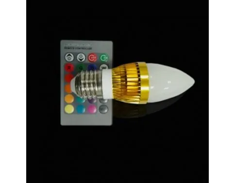 3 Вт RGB светодиодные лампы канделябры с дистанционным управлением E27 свет