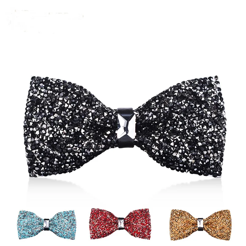 

DKBLINGS 2pcs 6x12cm Rhinestone Men's Tie Gentlemen's Marriage Groom's Groomsman bow tie banquet feast club party wear