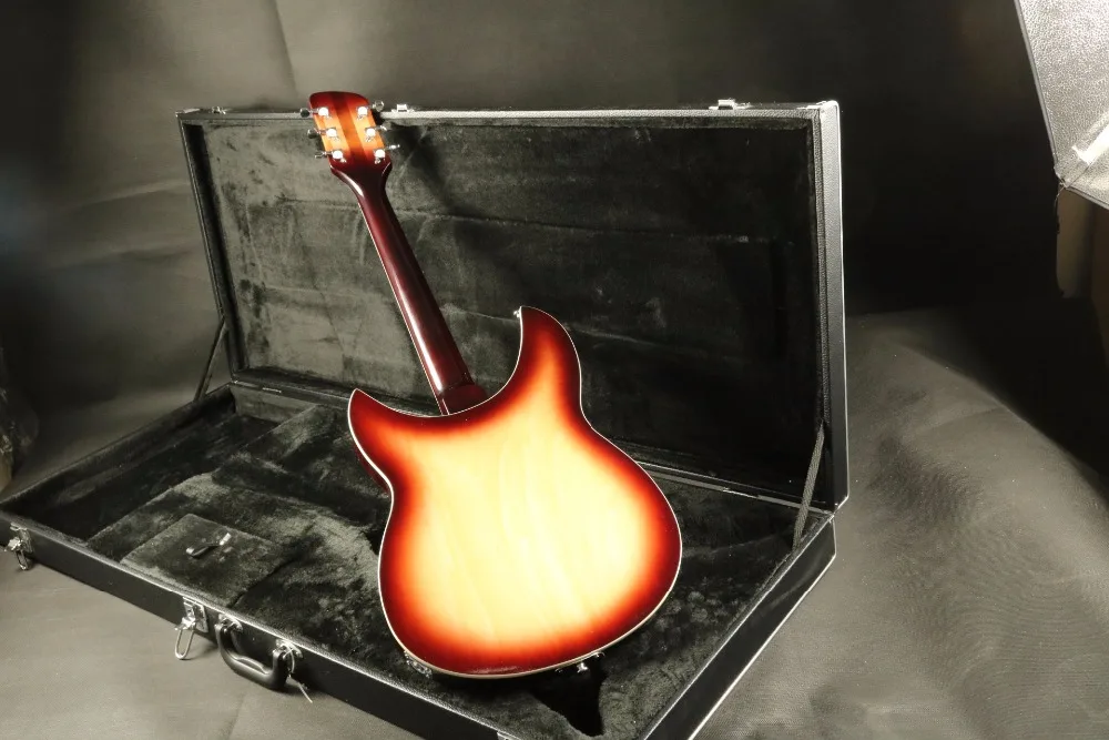 Высококачественная электрическая гитара sunburst rikenbaker стеганая Кленовая верхняя