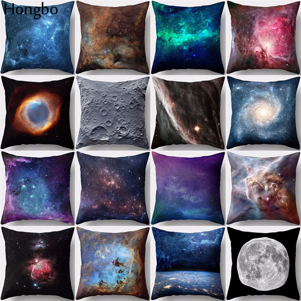 

Hongbo 1 Pcs Night Starry Sky Stars Shining Gorgeous Nebula Dreamy Galaxy Fantasy Universe Cushion Cover Sofa