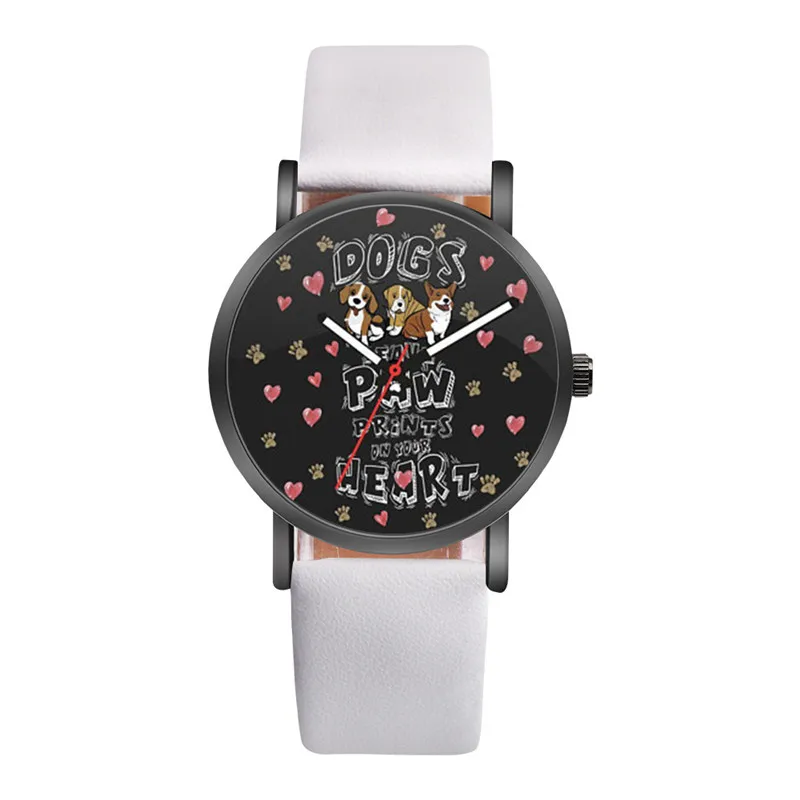 white Horloge Dames WOK18302 модные часы с милым рисунком собаки, женские часы в свежем Стиле, популярные женские часы, Relogio Feminino@ 50 - Цвет: white
