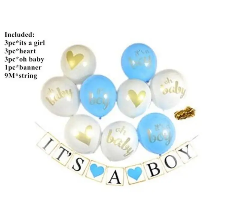 Baby Shower украшения вечерние Декор о баннер для мальчиков синий его мальчик воздушные шары конфетти шарики, День подарков будущей матери мальчик деко anniversaire - Цвет: its a boy set