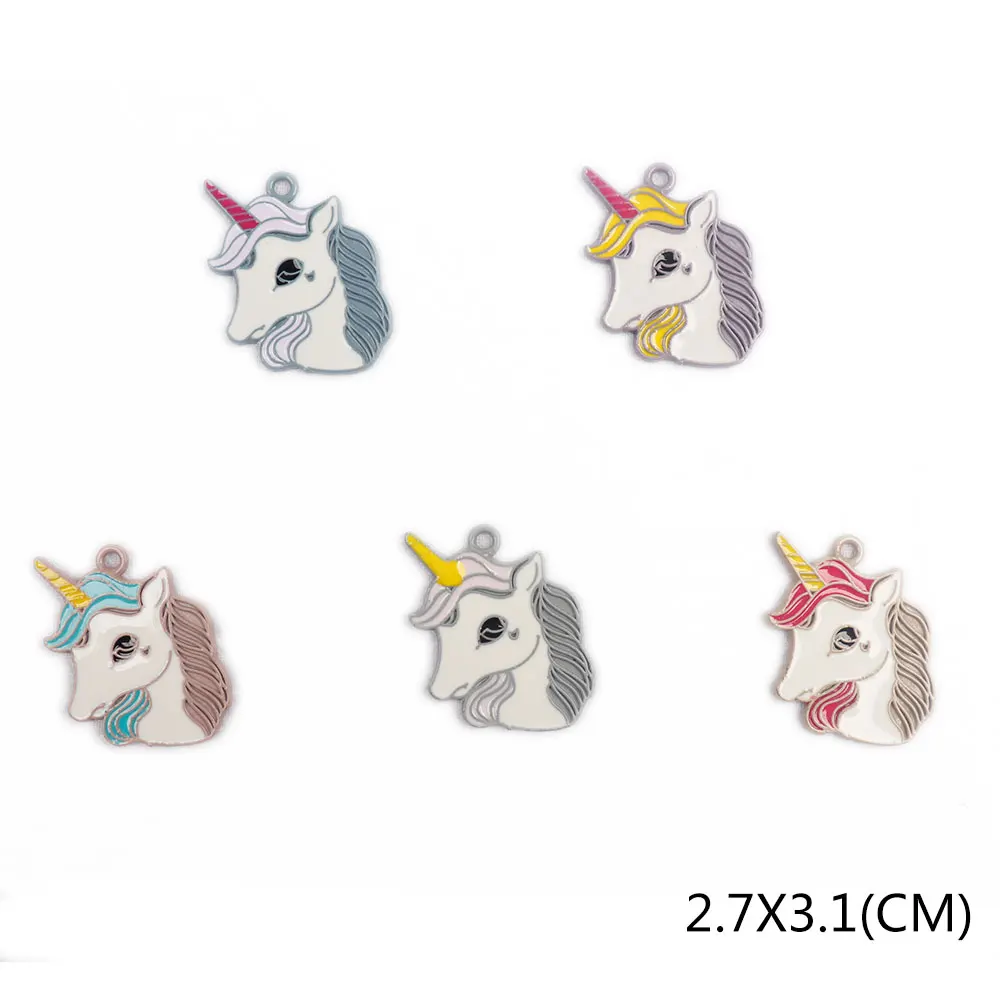 

Xugar 5Pcs Alloy Fittings Charm Unicorn Mermaid Mixed Colors Accessories Phone Case Decor Hair Accessories Embellishment Supply