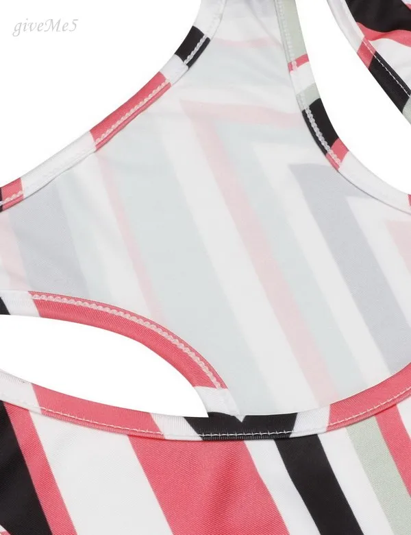 Полосатый Безрукавки для женщин Для Разноцветные Лето 2017 г. пикантные Топы