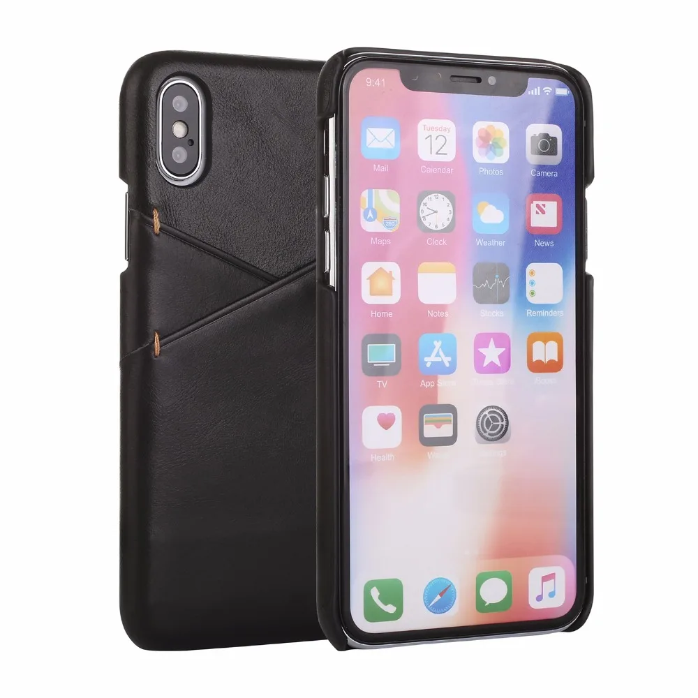 Для iphone Xs Чехол кожаный держатель карты Ультра Тонкий Натуральная кожа