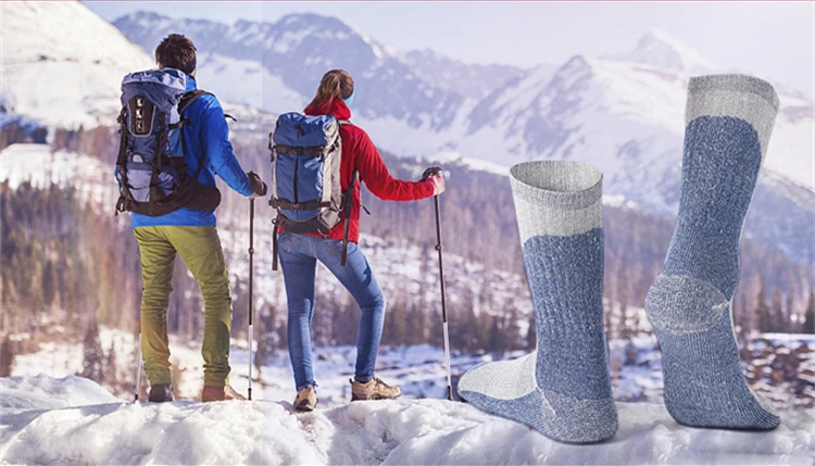 2 пары мужские спортивные носки из смешанной шерсти осенне-зимние толстые теплые