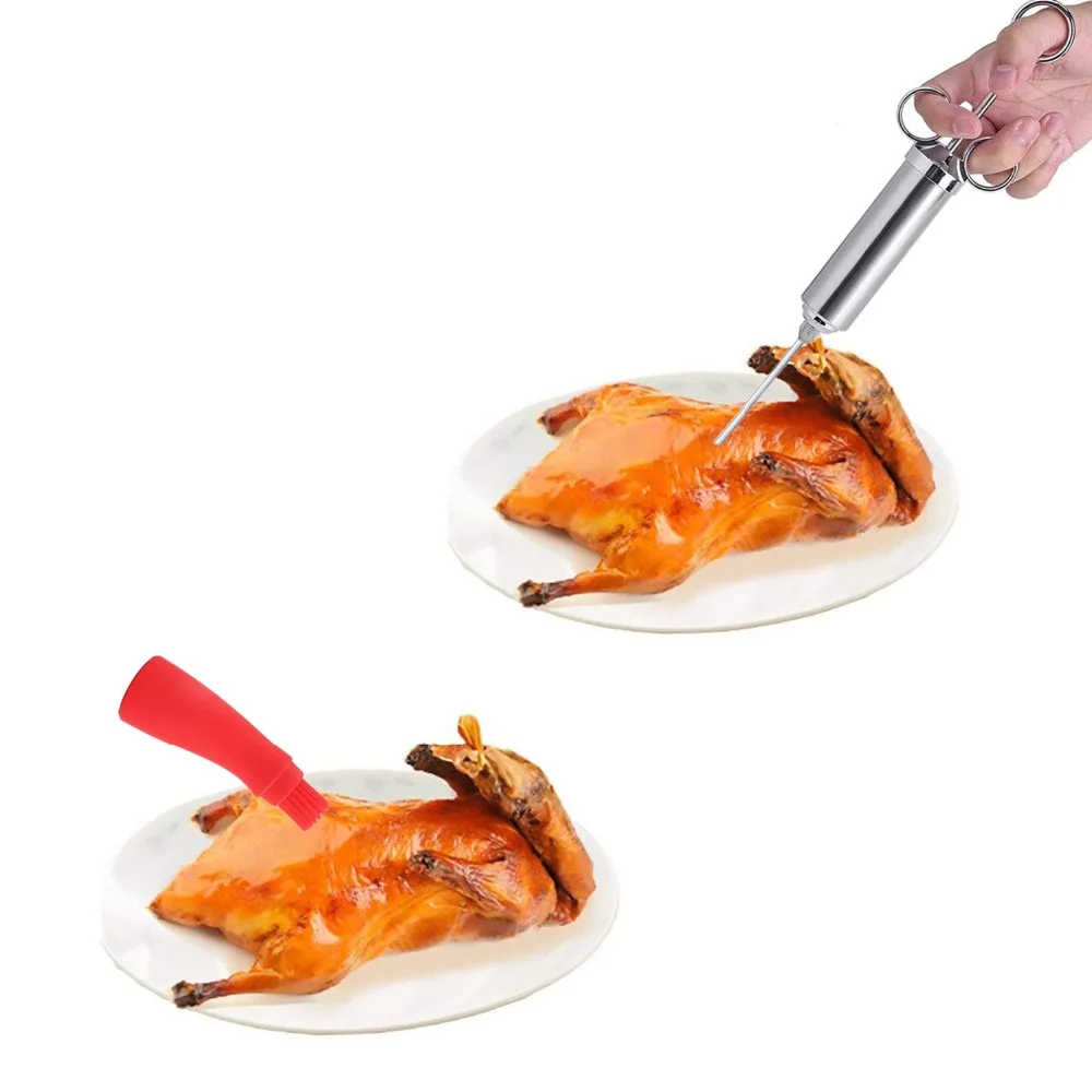 Шприц для барбекю инжектор маринада со вкусом мяса приправ набор кухонные - Фото №1