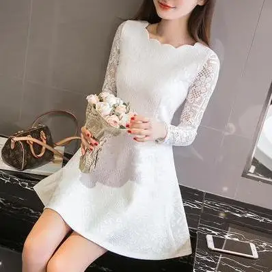 Горячие продажа 2016 мода была тонкими длинными рукавами база платье леди сплошной