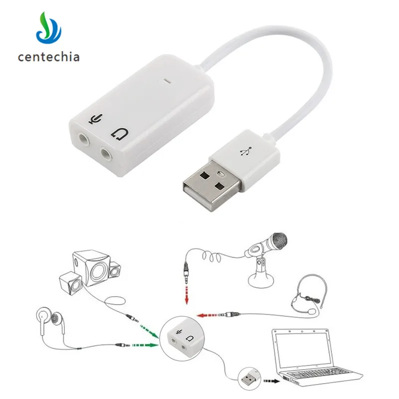 Centechia Внешняя USB Аудио Звуковая карта адаптер 7 1 виртуальный канал с кабелем