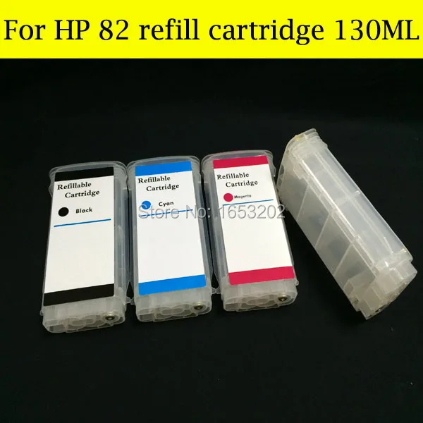 4 цвета/партия чернильный картридж HP82 для HP 82 82XL с чипом ARC принтера Designjet 510 |