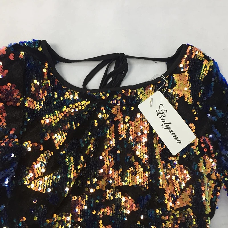 Женское платье с блестками Colysmo зимнее Бархатное облегающее открытой спиной
