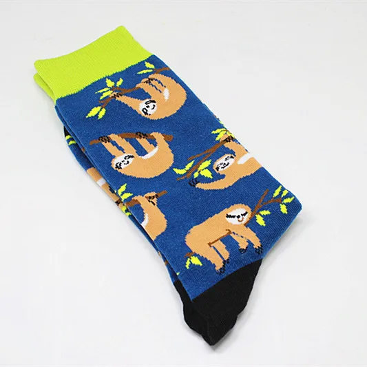 Носки с рисунком PacMan, фолифора, пингвин, кактус, головоломка, тигр, носорог, ласточка, панда, будильник, радио, Мультяшные мужские хлопковые носки