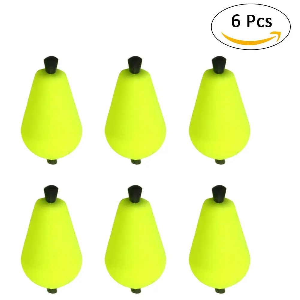 A Yellow 6PCS 6 шт. в наборе каплевидный поплавок, индикатор удара, буй, аксессуары для ловли нахлыстом, маленький и изысканный, легко носить с собой - Цвет: A Yellow 6PCS