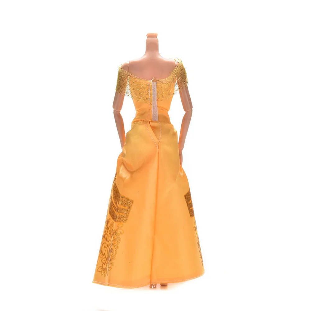 1 шт. желтое свадебное платье для кукол принцессы Белль с цветочным принтом