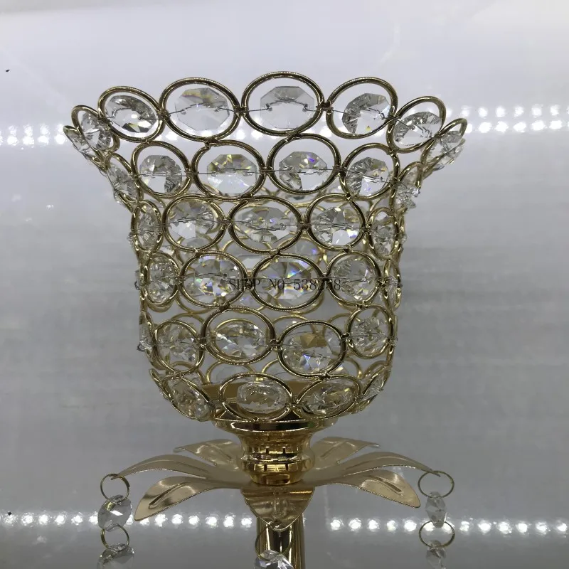 french gold 37cm Оцинкованные французские золотые хрустальные подсвечники для свадьбы/стол с домашним декором центральный стенд подсвечник канделябры база - Цвет: french gold 37cm