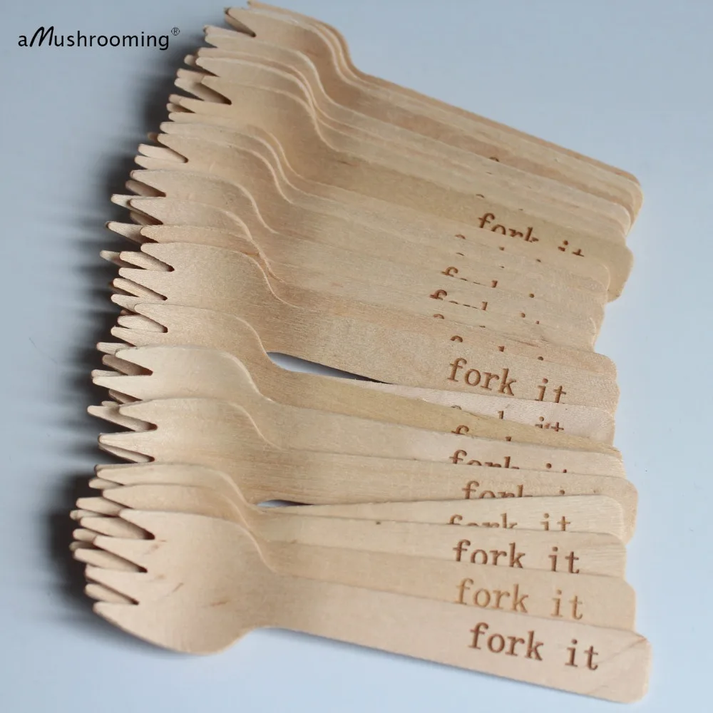 Индивидуальные мини вилки Sporks для свадьбы дня рождения торта набор из 200